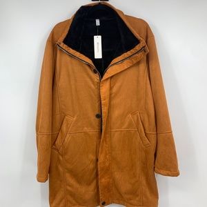 order plus fashionmia womens XL faux suede‎ jacket coat overcoat pockets NEW